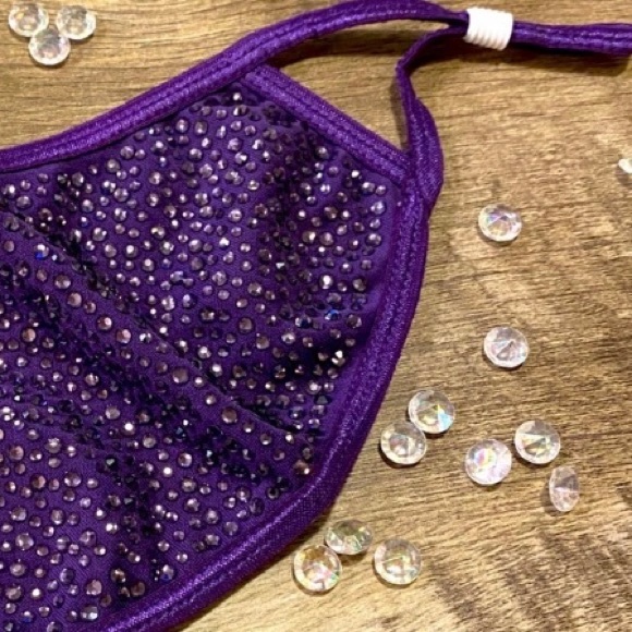 ✨#19 Amethyst✨Crystal Bling Face Mask - Picture 3 of 11